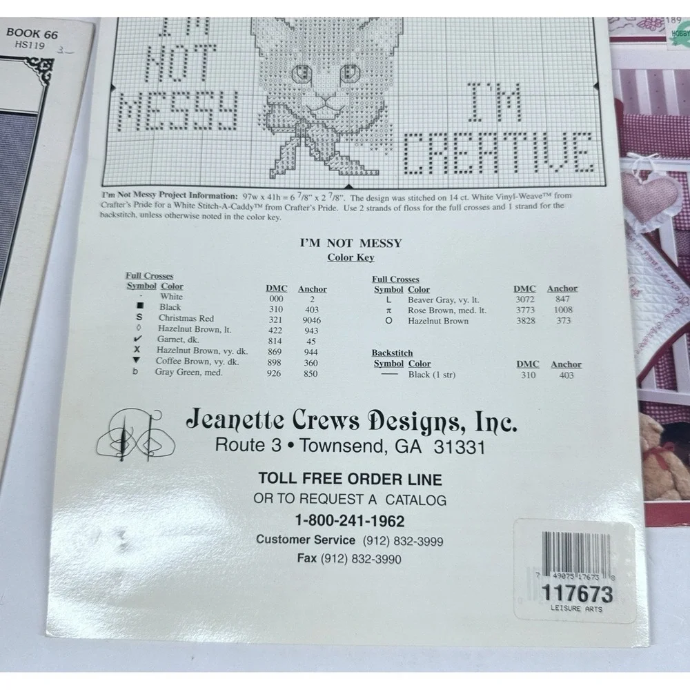 Vintage Cross Stitch Pattern Book Lot Catitudes Redwork Baby Jeanette Crews